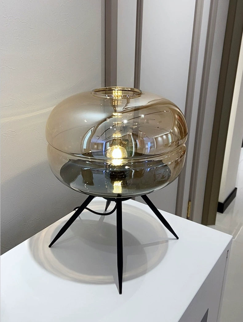 Modern Glass Desk Creative Glass Decorative Desk Bedroom Led Living Room Decorative