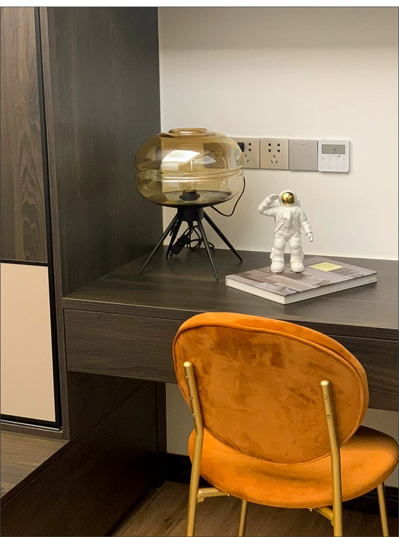 Modern Glass Desk Creative Glass Decorative Desk Bedroom Led Living Room Decorative