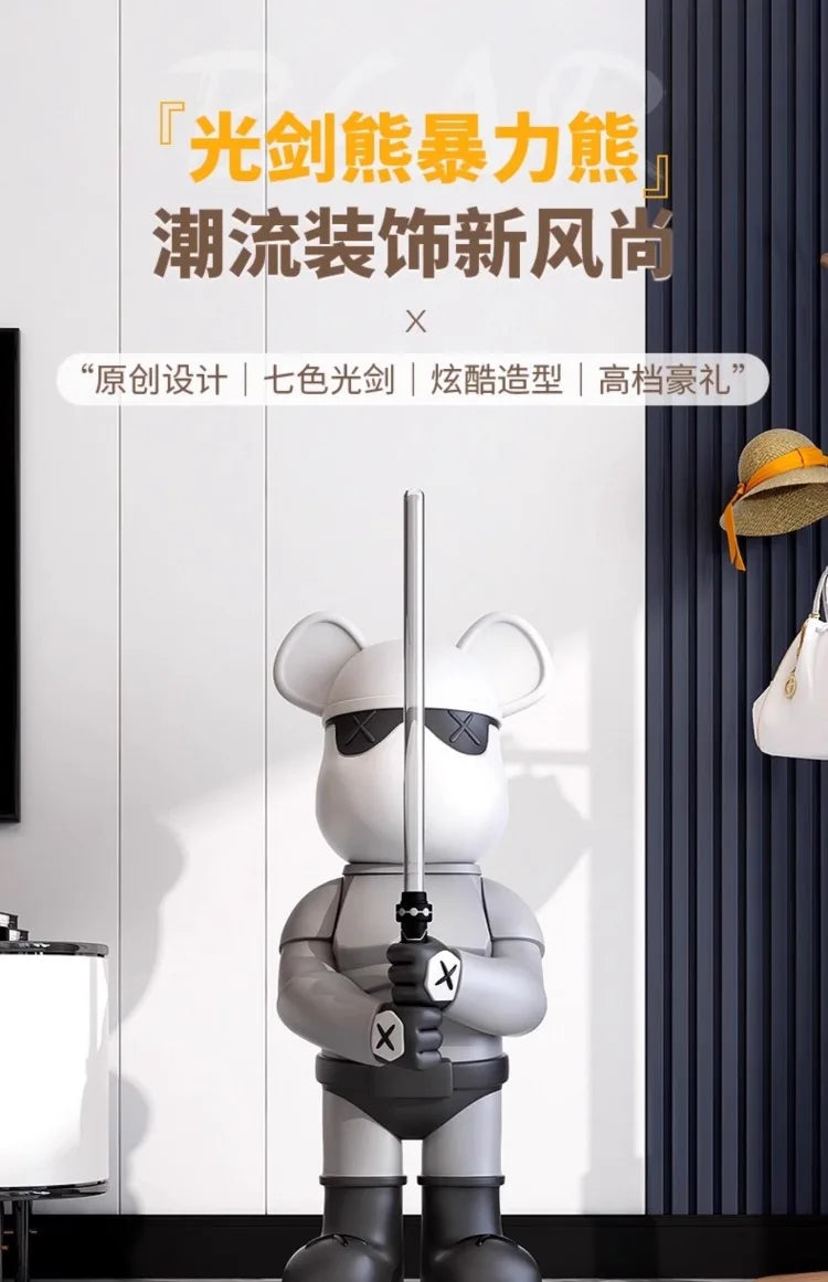 Light Luxury Lightsaber Bear, Trendy Floor-standing, Large Ornaments, Furniture, TV Cabinet, Creative Living Room Decorations
