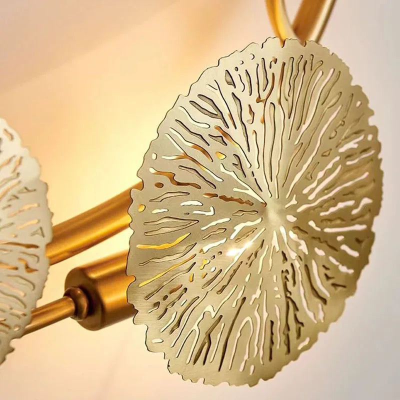 Nordic Creative Leaves Iron Fashion LED Decor Home Atmosphere Wall Lamp Bedroom Study Foyer Dining Room Lighting Fixtures