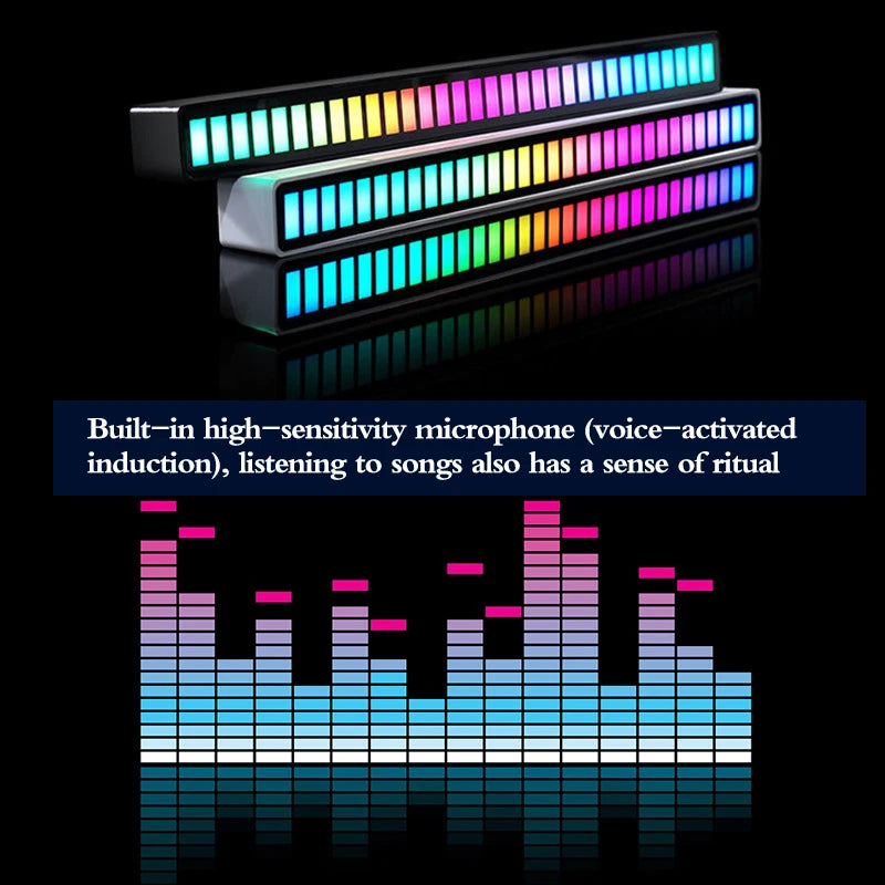 Creative 5V USB 16/32 LED Night Lights Pickup Voice App Control RGB Music Rhythm Light Bar