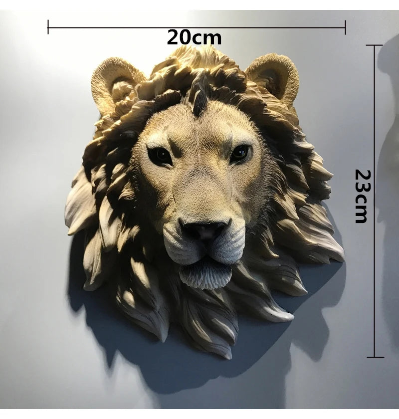 Resin simulation animal head bar cafe restaurant shop decoration sculpture three-dimensional wall hanging retro aesthetic statue