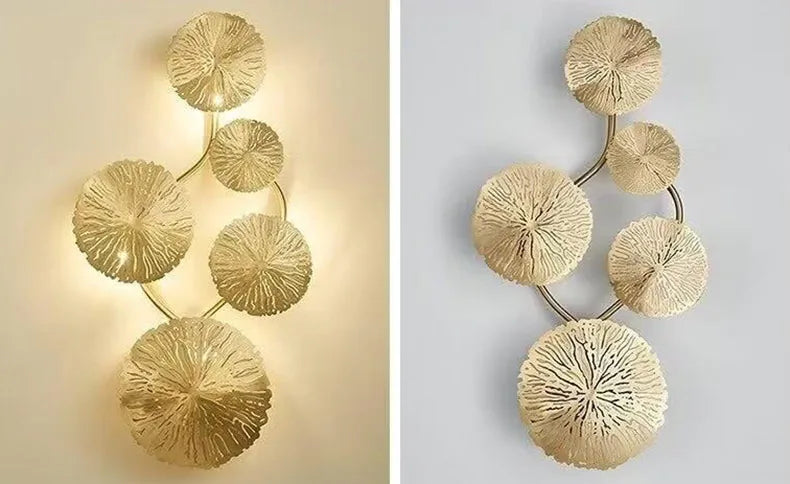 Nordic Creative Leaves Iron Fashion LED Decor Home Atmosphere Wall Lamp Bedroom Study Foyer Dining Room Lighting Fixtures