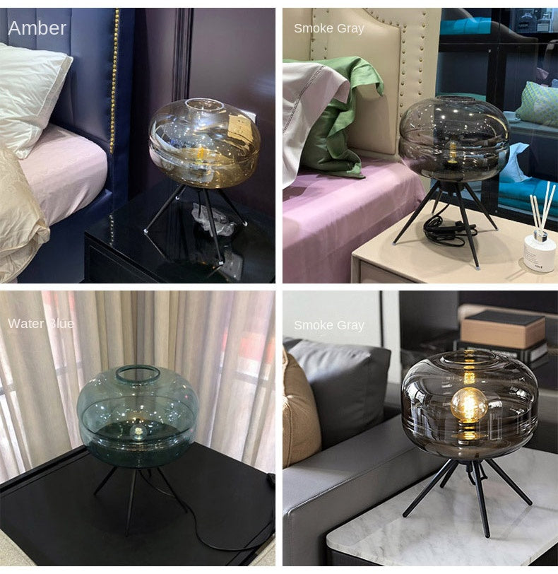 Modern Glass Desk Creative Glass Decorative Desk Bedroom Led Living Room Decorative