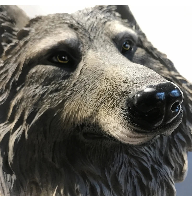 Resin simulation animal head bar cafe restaurant shop decoration sculpture three-dimensional wall hanging retro aesthetic statue