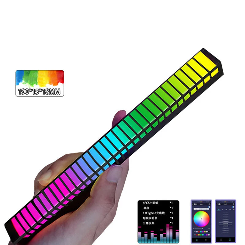 Creative 5V USB 16/32 LED Night Lights Pickup Voice App Control RGB Music Rhythm Light Bar