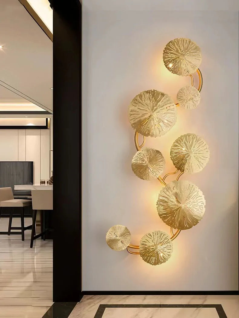 Nordic Creative Leaves Iron Fashion LED Decor Home Atmosphere Wall Lamp Bedroom Study Foyer Dining Room Lighting Fixtures