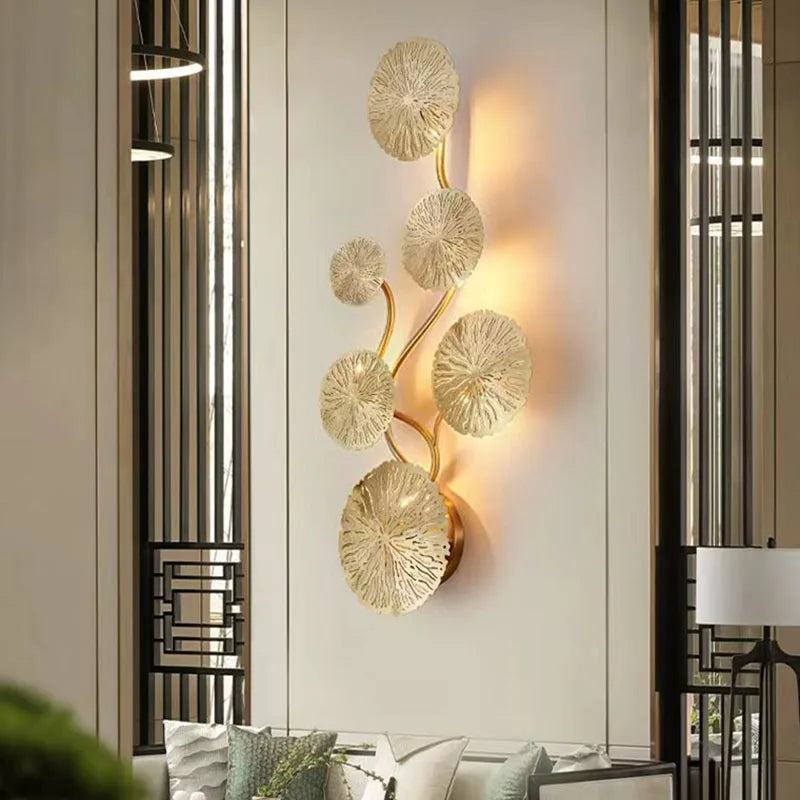 Nordic Creative Leaves Iron Fashion LED Decor Home Atmosphere Wall Lamp Bedroom Study Foyer Dining Room Lighting Fixtures