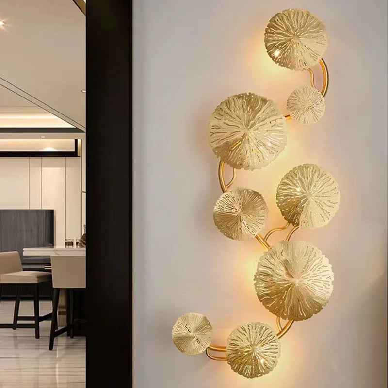 Nordic Creative Leaves Iron Fashion LED Decor Home Atmosphere Wall Lamp Bedroom Study Foyer Dining Room Lighting Fixtures