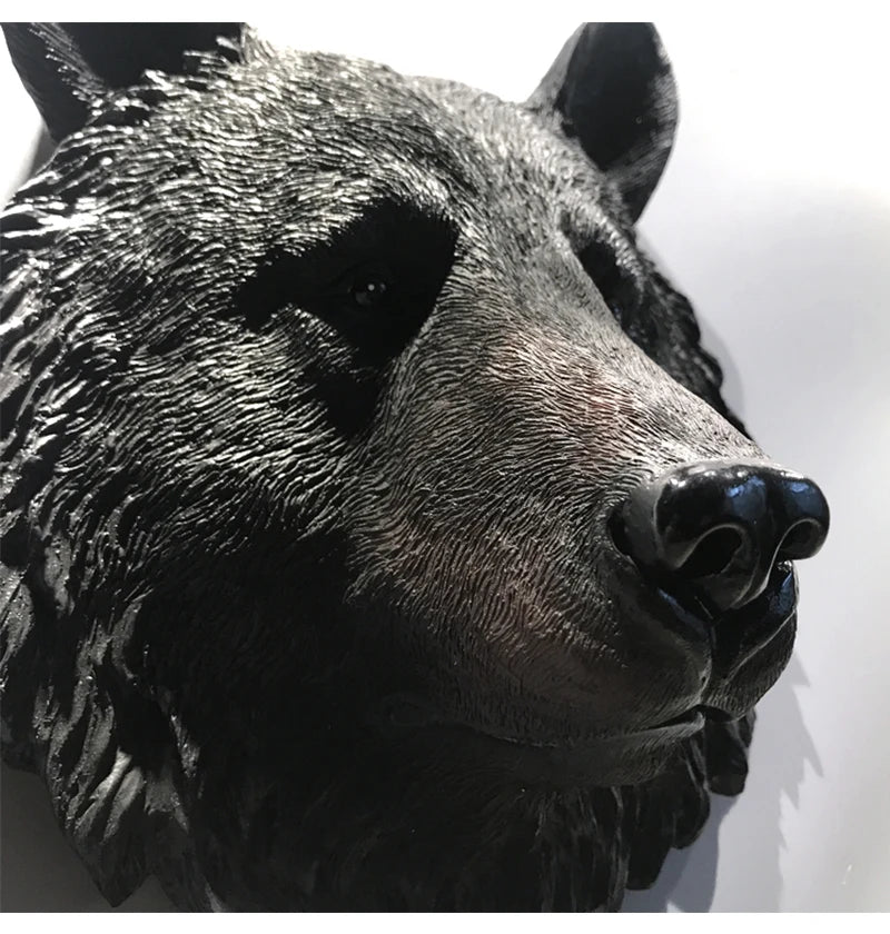 Resin simulation animal head bar cafe restaurant shop decoration sculpture three-dimensional wall hanging retro aesthetic statue