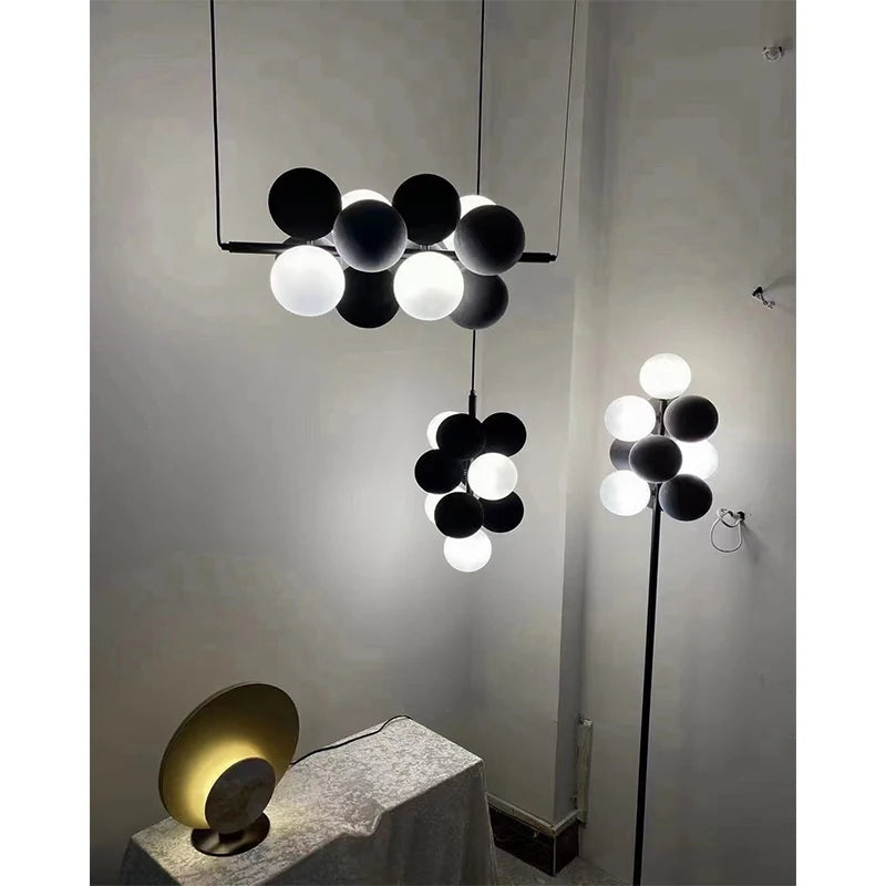 Dining room chandelier creative villa loft apartment lamp Nordic flannelette ball designer light luxury study living room lamp