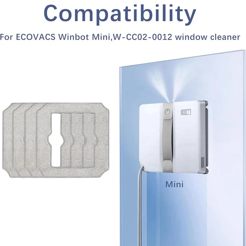 Washable Wipes Cleaning Cloths For ECOVACSECOVACS Winbot Mini, W-CC02-0012 Replacement Pad, Cleaning Robot Accessories