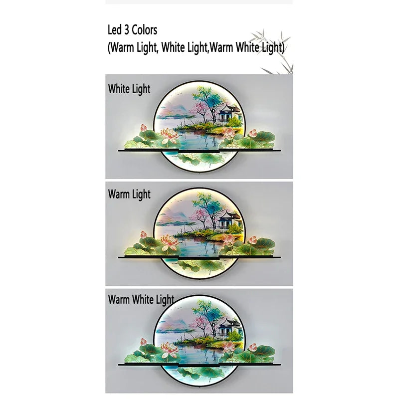 AFRA Modern Picture Wall Light LED Chinese Creative Landscape Mural Lamp For Home Living Room Study Bedroom Decor Painting