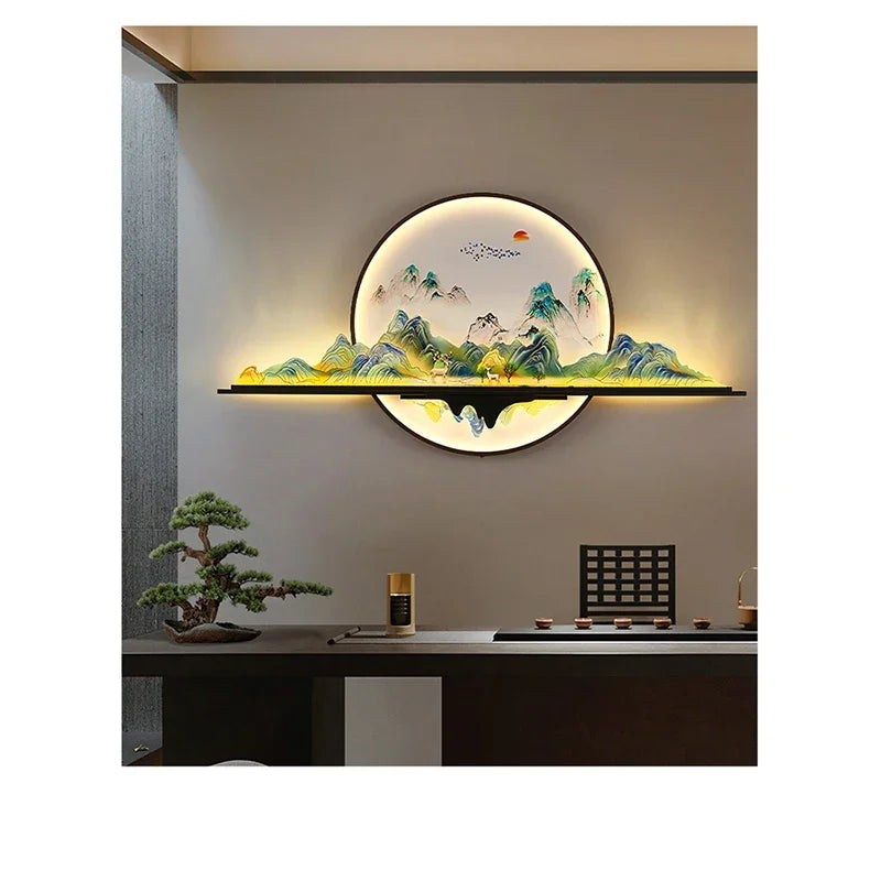 AFRA Modern Picture Wall Light LED Chinese Creative Landscape Mural Lamp For Home Living Room Study Bedroom Decor Painting