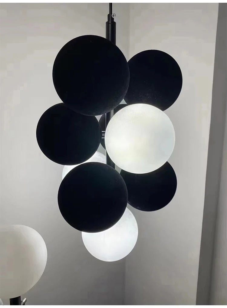 Dining room chandelier creative villa loft apartment lamp Nordic flannelette ball designer light luxury study living room lamp