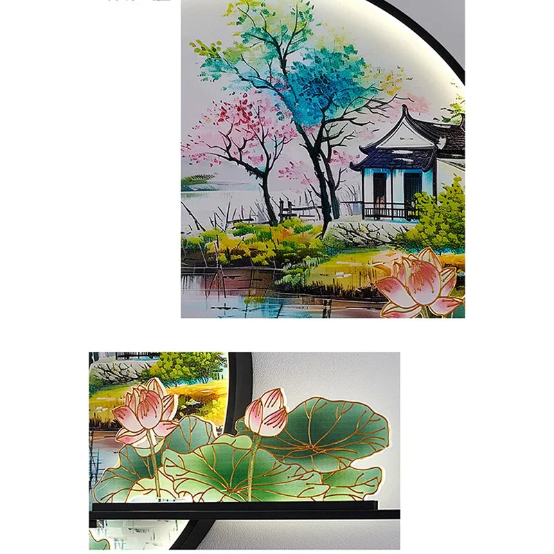AFRA Modern Picture Wall Light LED Chinese Creative Landscape Mural Lamp For Home Living Room Study Bedroom Decor Painting