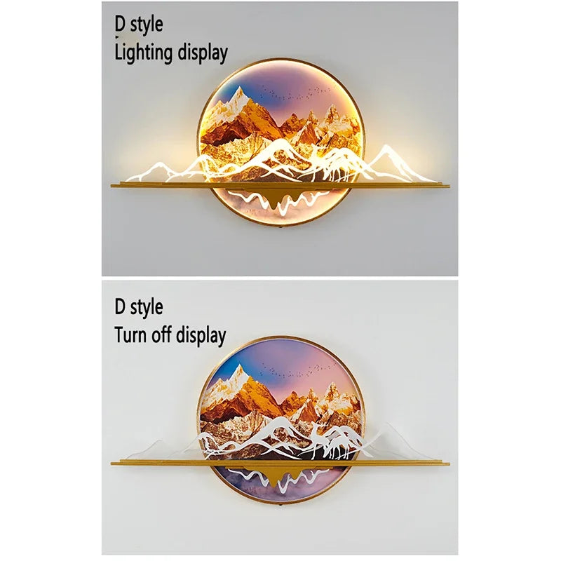 AFRA Modern Picture Wall Light LED Chinese Creative Landscape Mural Lamp For Home Living Room Study Bedroom Decor Painting