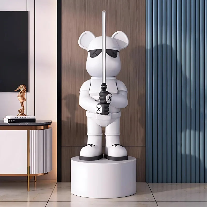 Light Luxury Lightsaber Bear, Trendy Floor-standing, Large Ornaments, Furniture, TV Cabinet, Creative Living Room Decorations