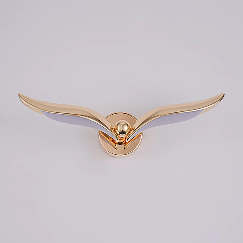 Designer's Creative New Chinese Light Luxury Seagull LED Wall Lamp Gold Living Room Background Bedroom Bedhead Corridor Bar Art