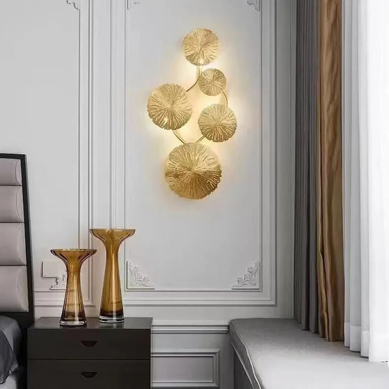 Nordic Creative Leaves Iron Fashion LED Decor Home Atmosphere Wall Lamp Bedroom Study Foyer Dining Room Lighting Fixtures
