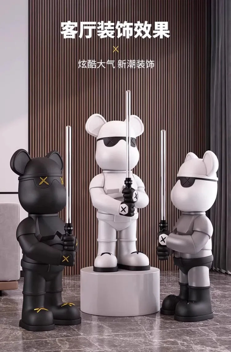 Light Luxury Lightsaber Bear, Trendy Floor-standing, Large Ornaments, Furniture, TV Cabinet, Creative Living Room Decorations