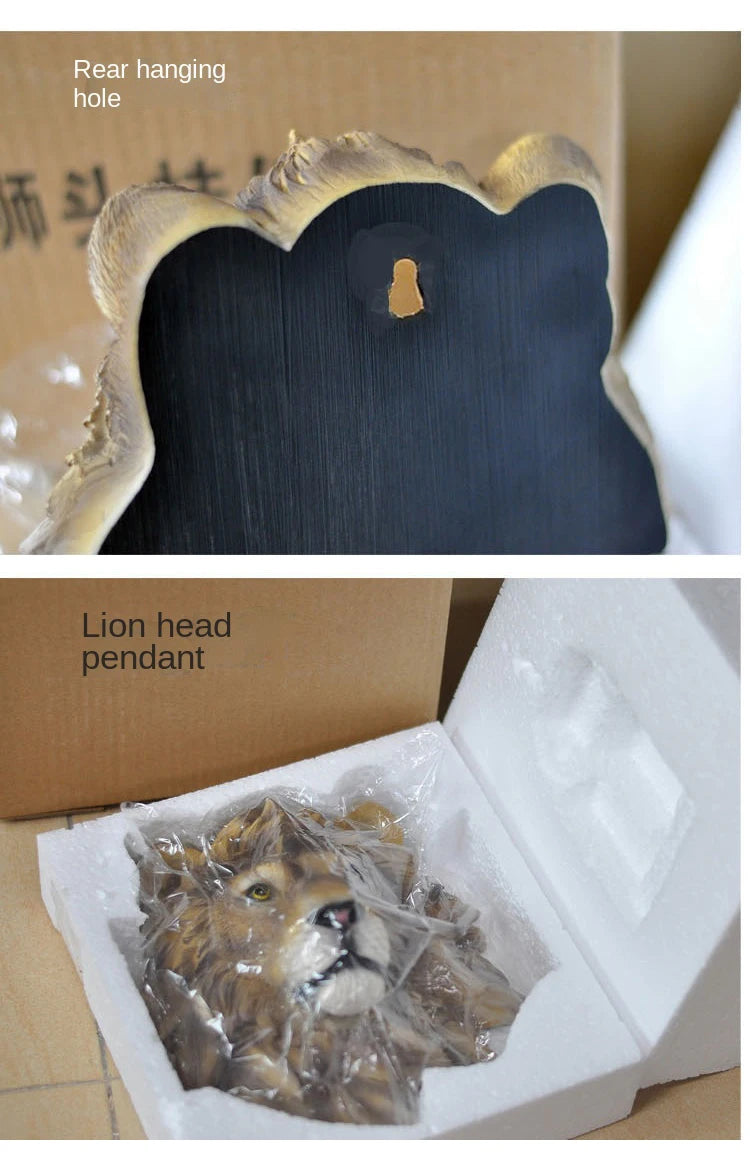 Resin simulation animal head bar cafe restaurant shop decoration sculpture three-dimensional wall hanging retro aesthetic statue