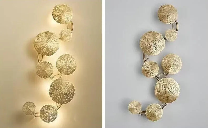 Nordic Creative Leaves Iron Fashion LED Decor Home Atmosphere Wall Lamp Bedroom Study Foyer Dining Room Lighting Fixtures