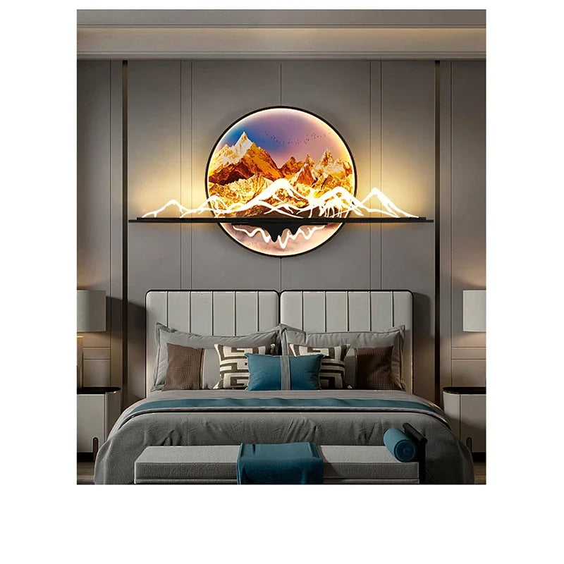 AFRA Modern Picture Wall Light LED Chinese Creative Landscape Mural Lamp For Home Living Room Study Bedroom Decor Painting