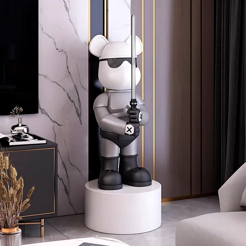 Light Luxury Lightsaber Bear, Trendy Floor-standing, Large Ornaments, Furniture, TV Cabinet, Creative Living Room Decorations