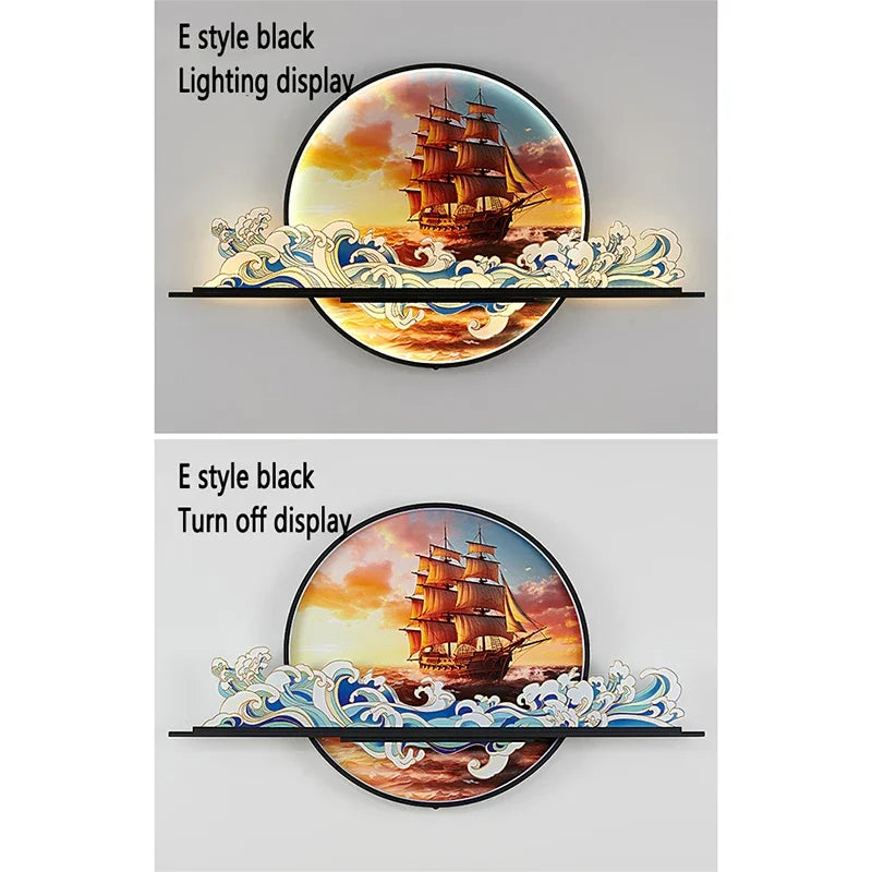 AFRA Modern Picture Wall Light LED Chinese Creative Landscape Mural Lamp For Home Living Room Study Bedroom Decor Painting