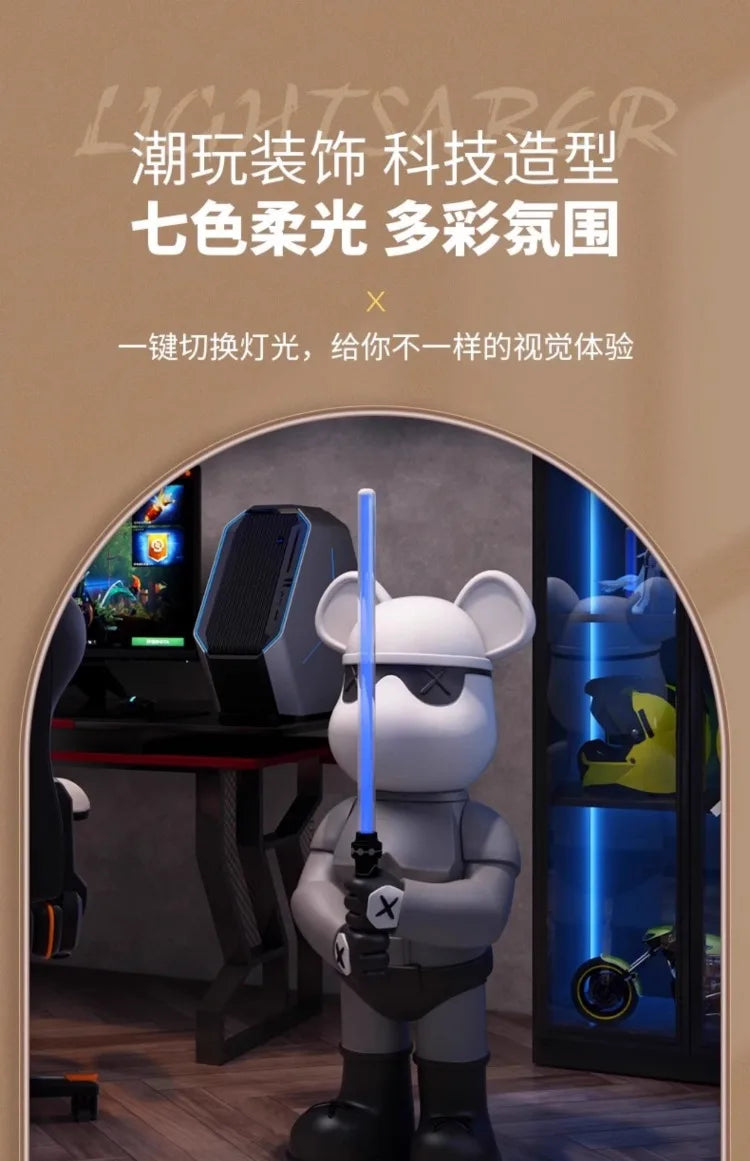 Light Luxury Lightsaber Bear, Trendy Floor-standing, Large Ornaments, Furniture, TV Cabinet, Creative Living Room Decorations