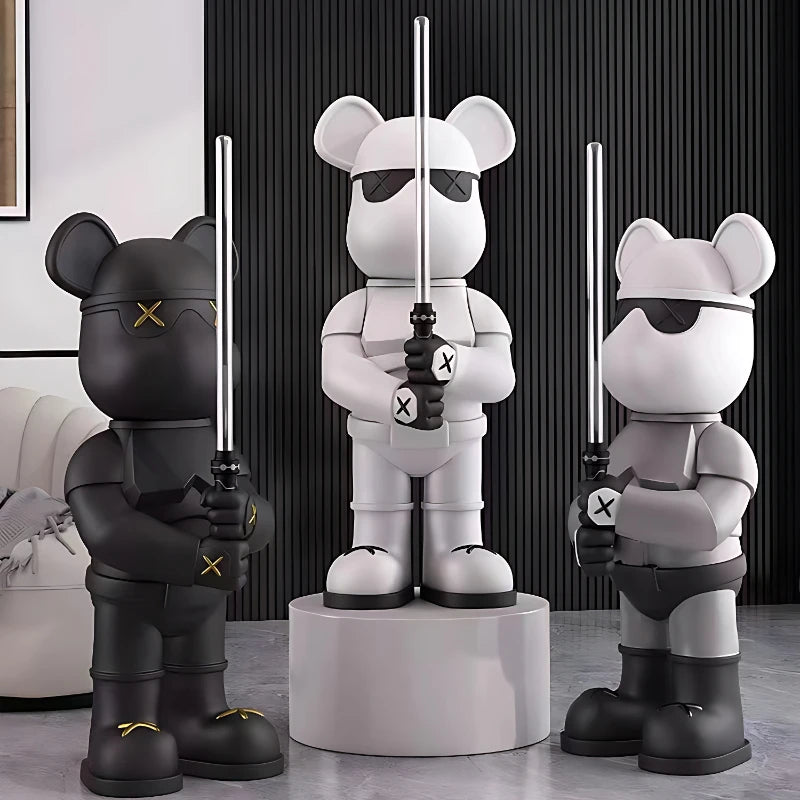 Light Luxury Lightsaber Bear, Trendy Floor-standing, Large Ornaments, Furniture, TV Cabinet, Creative Living Room Decorations