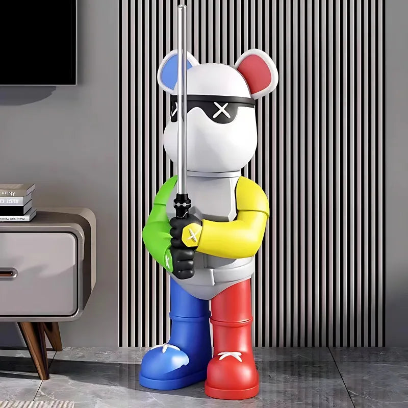 Light Luxury Lightsaber Bear, Trendy Floor-standing, Large Ornaments, Furniture, TV Cabinet, Creative Living Room Decorations