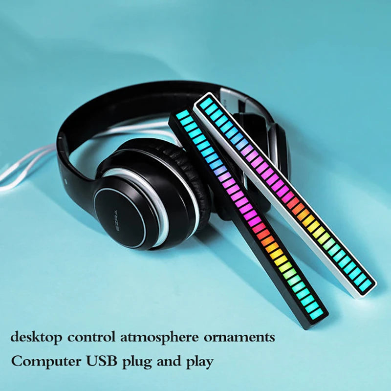 Creative 5V USB 16/32 LED Night Lights Pickup Voice App Control RGB Music Rhythm Light Bar
