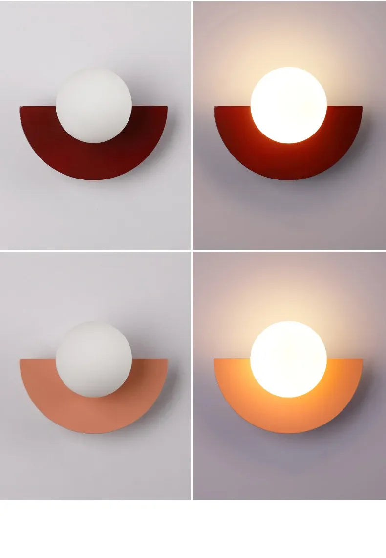 Wall Lamp Nordic LED Bedroom Bedside Simple Colored Designer Creative Living Room Aisle Corridor Study Indoor Lighting