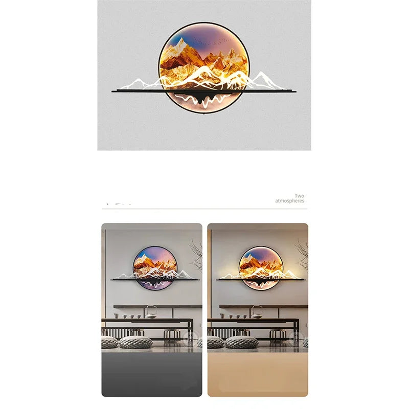AFRA Modern Picture Wall Light LED Chinese Creative Landscape Mural Lamp For Home Living Room Study Bedroom Decor Painting