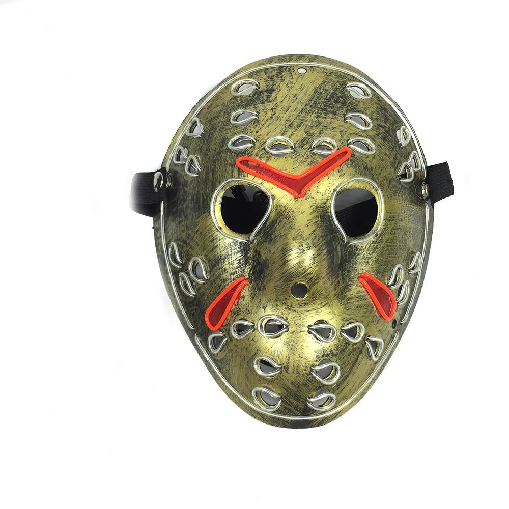 Led Halloween Mask Christmas Carnival Glow In Dark Cosplay Jason Voorhees Mask Luminous Led Movie Theme Night Flashing Face Mask