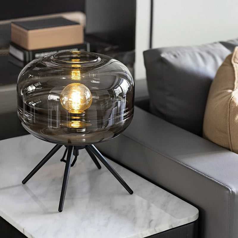 Modern Glass Desk Creative Glass Decorative Desk Bedroom Led Living Room Decorative