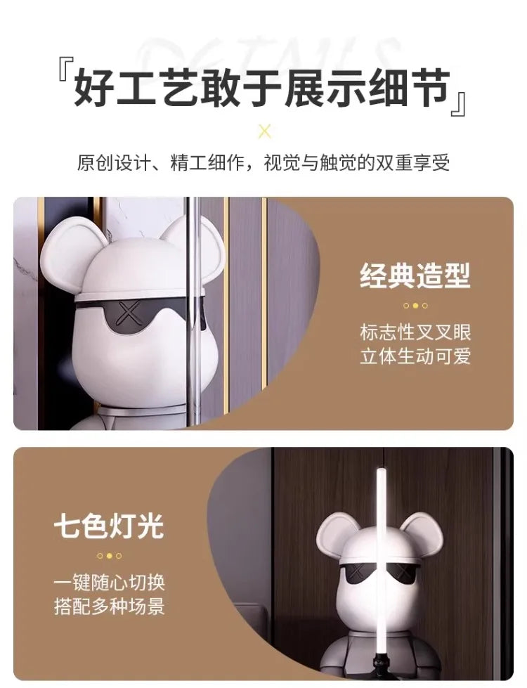 Light Luxury Lightsaber Bear, Trendy Floor-standing, Large Ornaments, Furniture, TV Cabinet, Creative Living Room Decorations