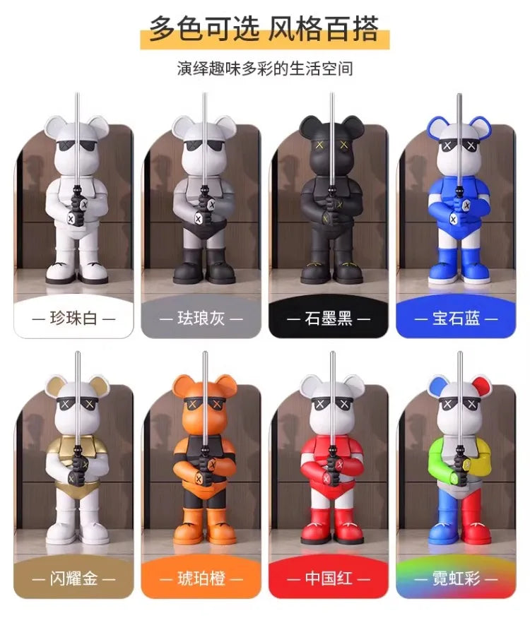 Light Luxury Lightsaber Bear, Trendy Floor-standing, Large Ornaments, Furniture, TV Cabinet, Creative Living Room Decorations