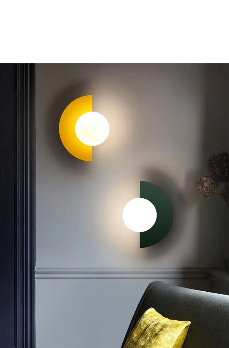 Wall Lamp Nordic LED Bedroom Bedside Simple Colored Designer Creative Living Room Aisle Corridor Study Indoor Lighting
