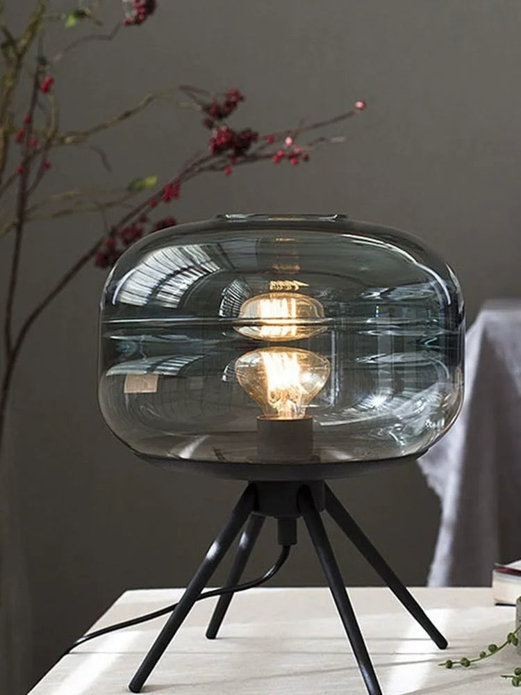 Modern Glass Desk Creative Glass Decorative Desk Bedroom Led Living Room Decorative
