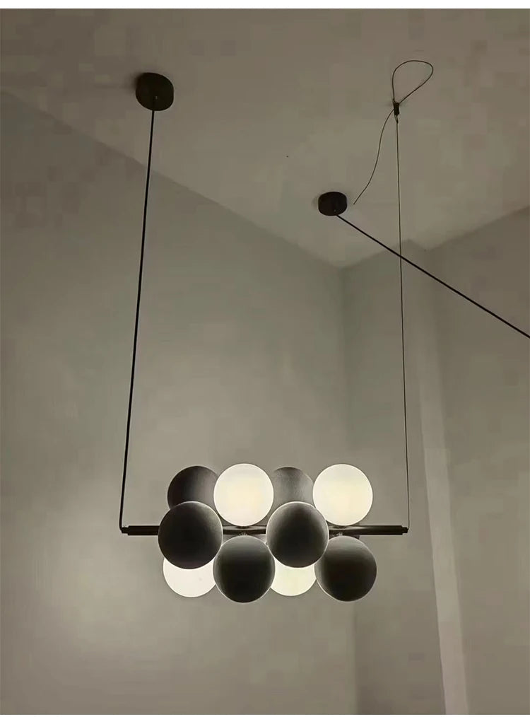 Dining room chandelier creative villa loft apartment lamp Nordic flannelette ball designer light luxury study living room lamp