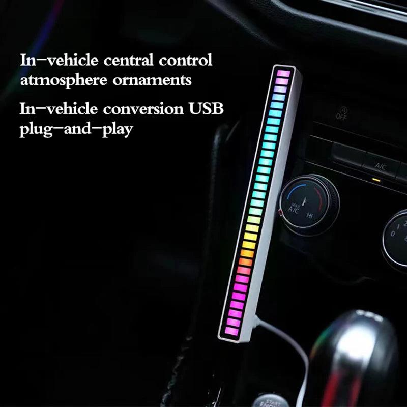 Creative 5V USB 16/32 LED Night Lights Pickup Voice App Control RGB Music Rhythm Light Bar