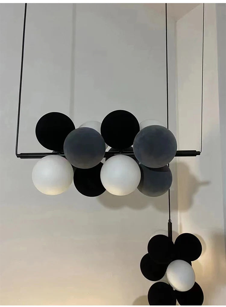 Dining room chandelier creative villa loft apartment lamp Nordic flannelette ball designer light luxury study living room lamp