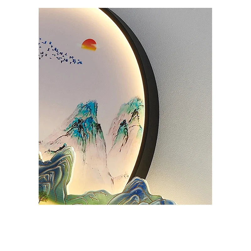 AFRA Modern Picture Wall Light LED Chinese Creative Landscape Mural Lamp For Home Living Room Study Bedroom Decor Painting