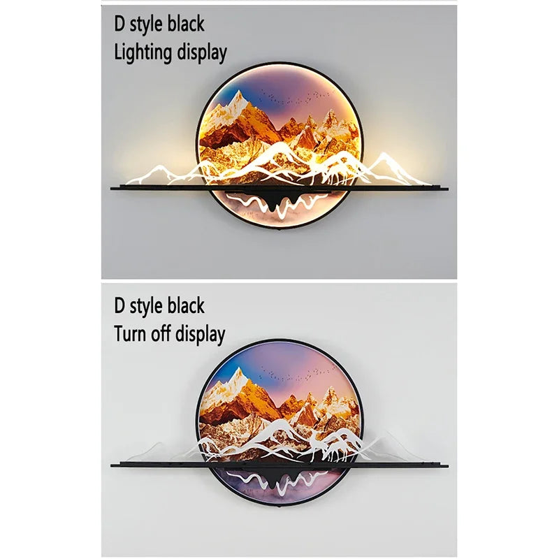 AFRA Modern Picture Wall Light LED Chinese Creative Landscape Mural Lamp For Home Living Room Study Bedroom Decor Painting