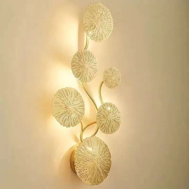 Nordic Creative Leaves Iron Fashion LED Decor Home Atmosphere Wall Lamp Bedroom Study Foyer Dining Room Lighting Fixtures