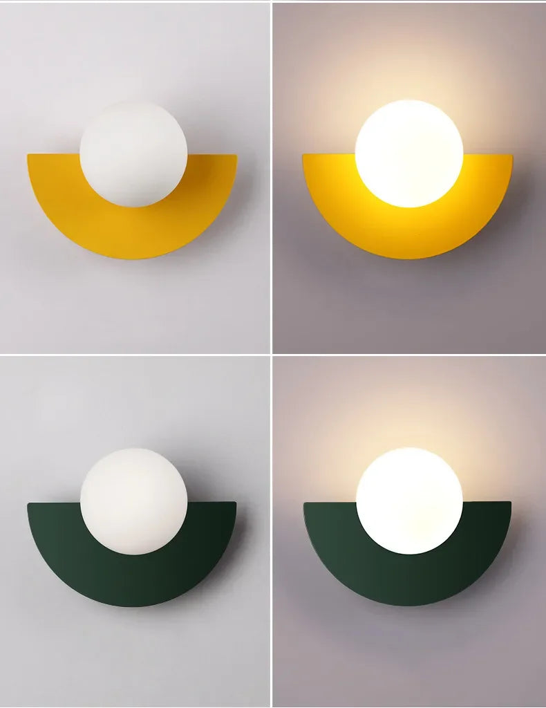 Wall Lamp Nordic LED Bedroom Bedside Simple Colored Designer Creative Living Room Aisle Corridor Study Indoor Lighting