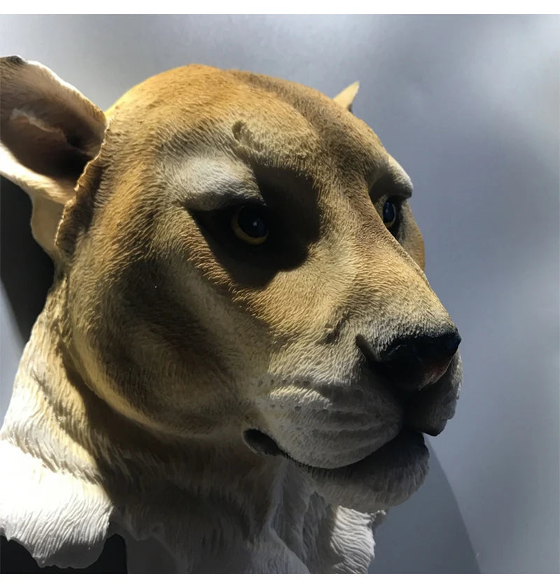 Resin simulation animal head bar cafe restaurant shop decoration sculpture three-dimensional wall hanging retro aesthetic statue